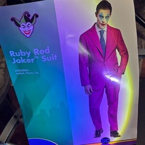 Ruby Red Joker Suit for Men